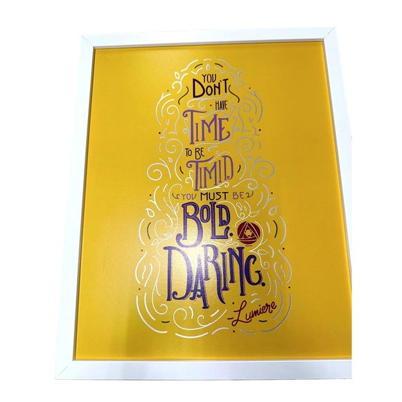 Disney Wisdom LUMIERE June LimitedWall Art Decor "You must be bold” framed NEW - Picture 1 of 4